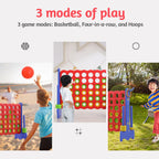 Giant 4 Ft Connect 4 Outdoor Yard Game 3-in-1 - Gadget by Extoril