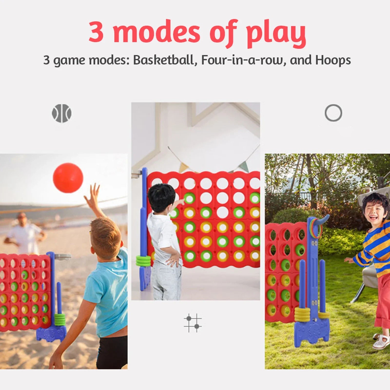 Giant 4 Ft Connect 4 Outdoor Yard Game 3-in-1 - Gadget by Extoril