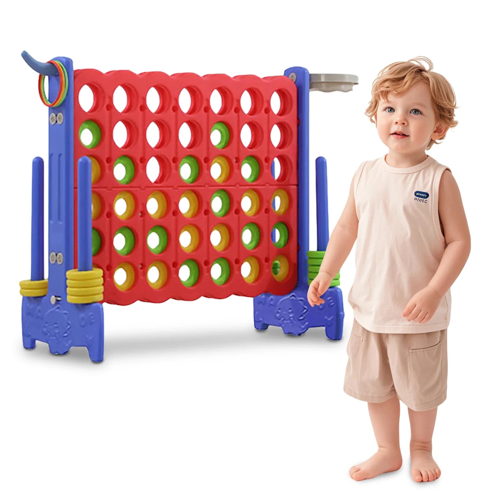 Giant 4 Ft Connect 4 Outdoor Yard Game 3-in-1 - Gadget by Extoril