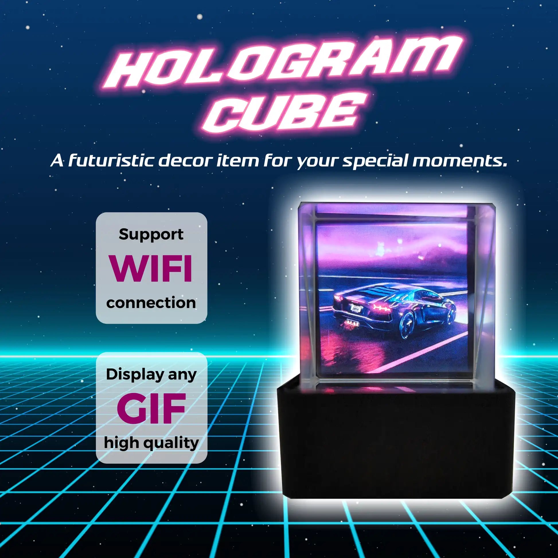 Hologram Cube Display – WiFi 3D Photo Frame - home decor by Extoril