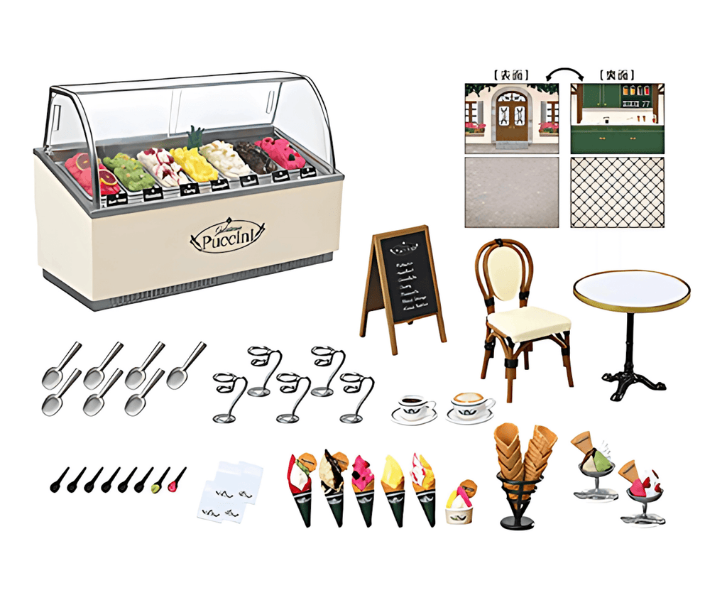 Ice Cream Shop Miniature Dollhouse Set 1:12 - DIY Miniature by Extoril