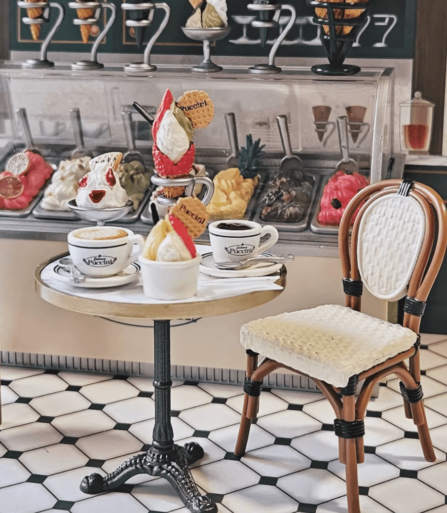 Ice Cream Shop Miniature Dollhouse Set 1:12 - DIY Miniature by Extoril