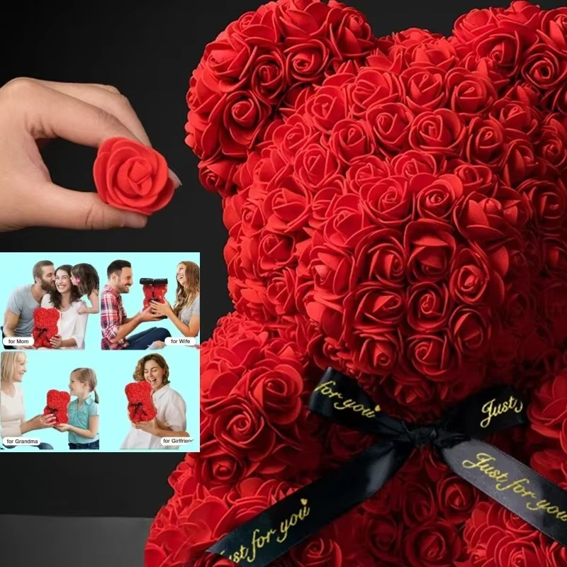 Immortal Rose Bear Artificial Flower Gift - DIY Flower by Extoril