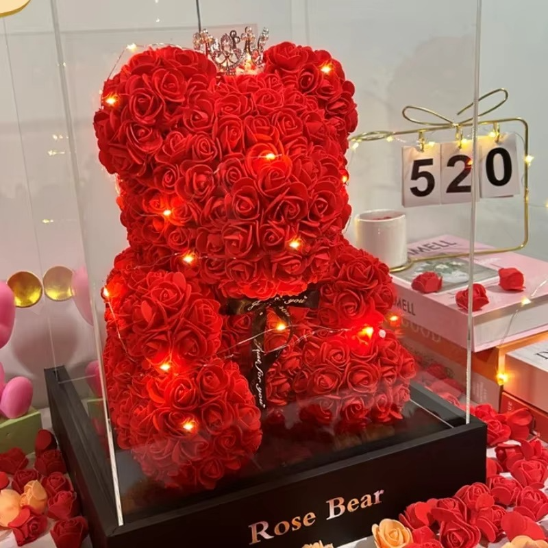 Immortal Rose Bear Artificial Flower Gift - DIY Flower by Extoril