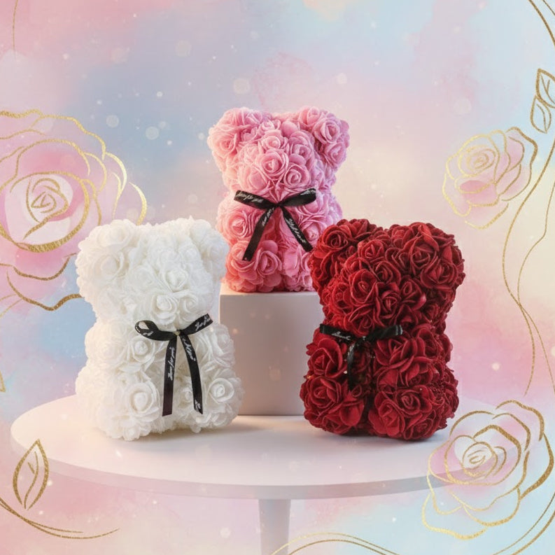 Immortal Rose Bear Artificial Flower Gift - DIY Flower by Extoril