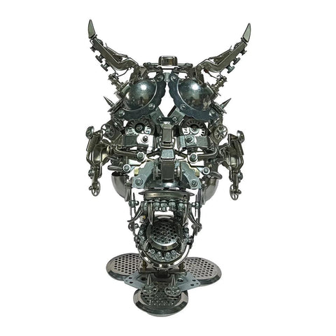 DIY 3D Mechanical Punk Hannya Japanese Ghast Mask Metal Puzzles Assembly Model