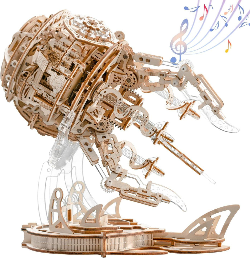 Enchanted Aurora Jellyfish Music Box 3D Wooden Puzzle - 3D Wooden Puzzle by Extoril