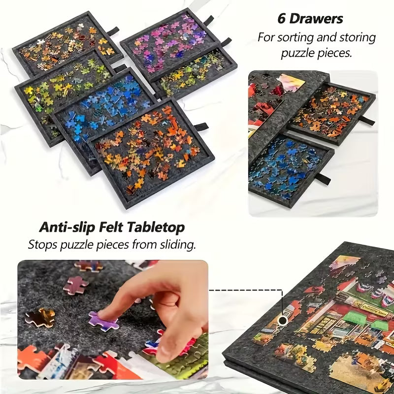 Puzzle Board with Drawers 1500 Piece - 3D Wooden Puzzle by Extoril