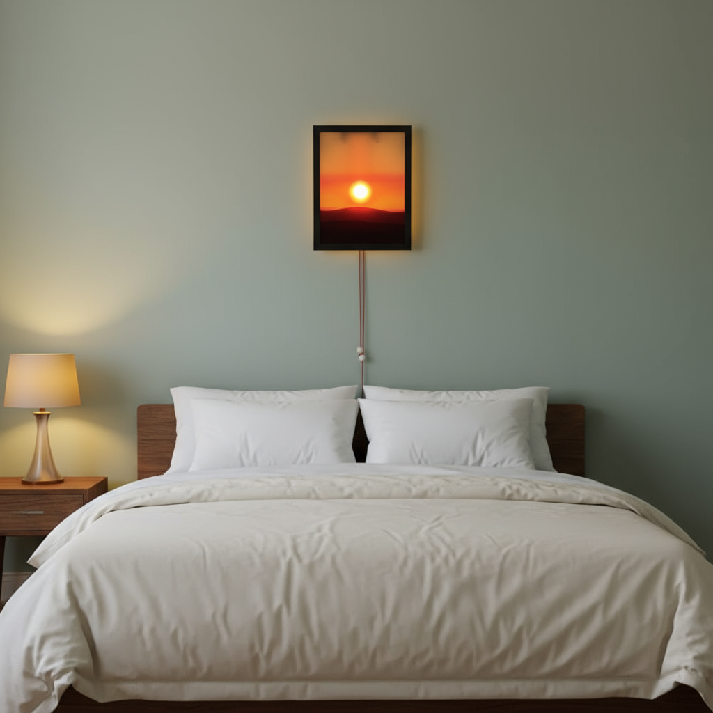 Kinetic Sunrise Sunset Hand Pulled Wall Lamp - home decor by Extoril
