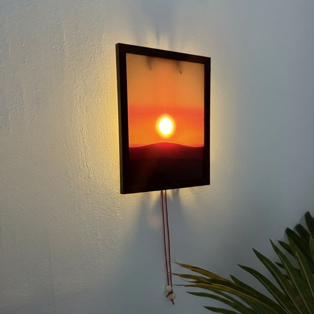 Kinetic Sunrise Sunset Hand Pulled Wall Lamp - home decor by Extoril