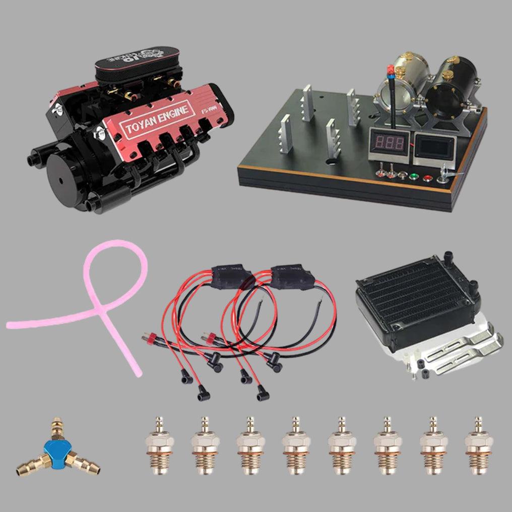 DIY V8 Engine Model With Starter Kit That Run 28cc Gasoline/Nitro Engine KIT FS-V800 - DIY Engine Model by Extoril