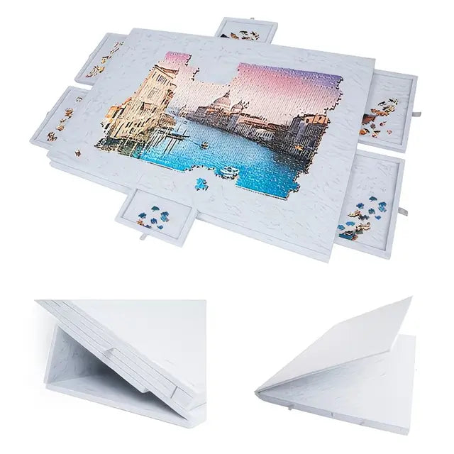 Puzzle Board with Drawers 1500 Piece - 3D Wooden Puzzle by Extoril