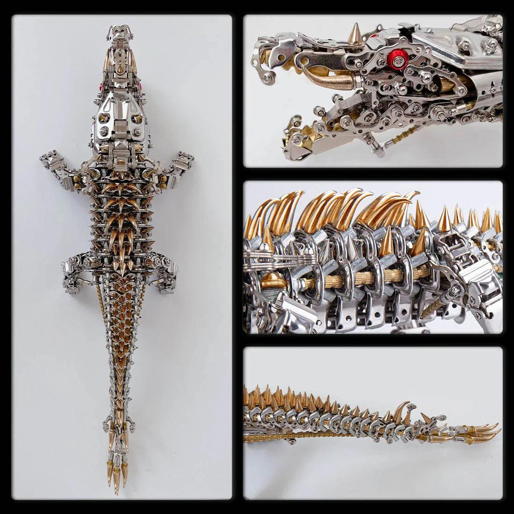 Mechanical Crocodile 3D Metal Sculpture Kit - 3d metal puzzle by Extoril