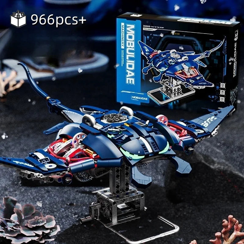 Mechanical Devil Fish Building Blocks Set - Mechanical kit by Extoril