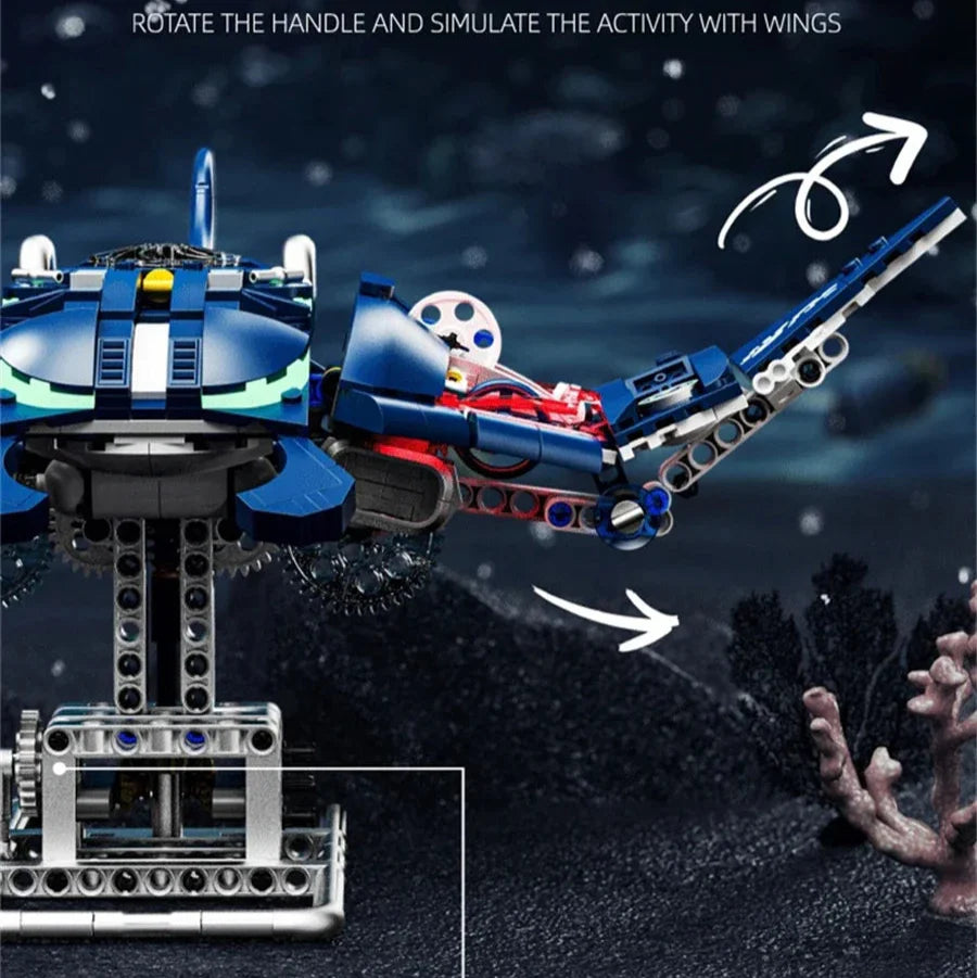 Mechanical Devil Fish Building Blocks Set - Mechanical kit by Extoril