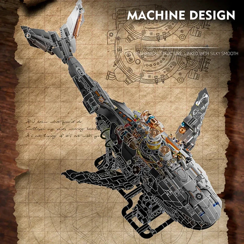 Mechanical Whale Building Blocks Set - Mechanical kit by Extoril