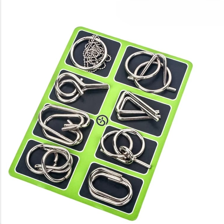 Metal Wire Brain Teaser Puzzle Set of 8 - Gadget by Extoril