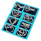 Metal Wire Brain Teaser Puzzle Set of 8 - Gadget by Extoril