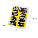 Metal Wire Brain Teaser Puzzle Set of 8 - Gadget by Extoril