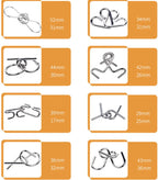 Metal Wire Brain Teaser Puzzle Set of 8 - Gadget by Extoril