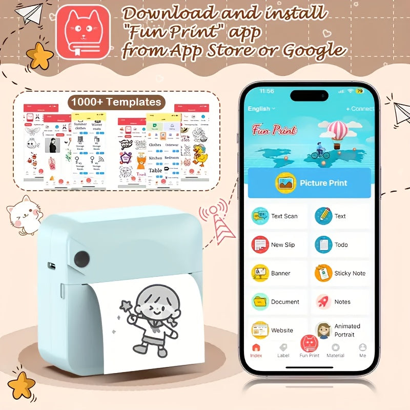 Mini Thermal Bluetooth Pocket Printer - Gadget by Extoril