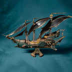 Secrets of the Aether 3D Steampunk Pirate Ship Wooden Assembly Kit - 3D Wooden Puzzle by Extoril