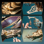 Secrets of the Aether 3D Steampunk Pirate Ship Wooden Assembly Kit - 3D Wooden Puzzle by Extoril