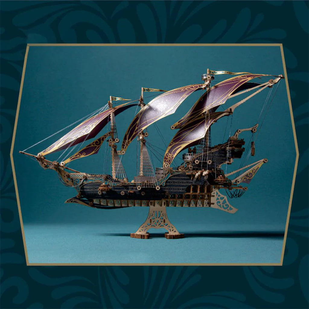Secrets of the Aether 3D Steampunk Pirate Ship Wooden Assembly Kit - 3D Wooden Puzzle by Extoril