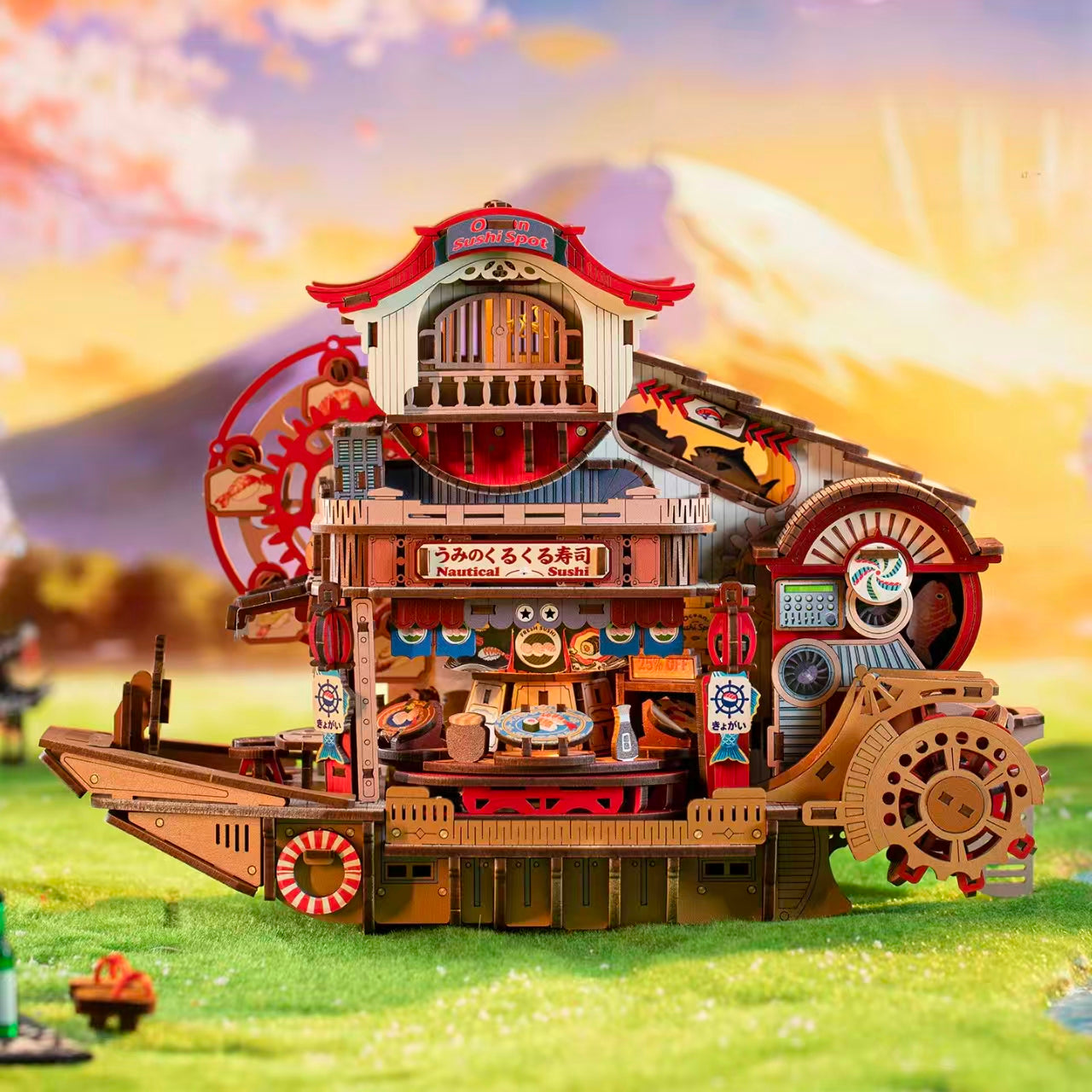 Nautical Sushi 3D Wooden Puzzle Kit - 3D Wooden Puzzle by Extoril