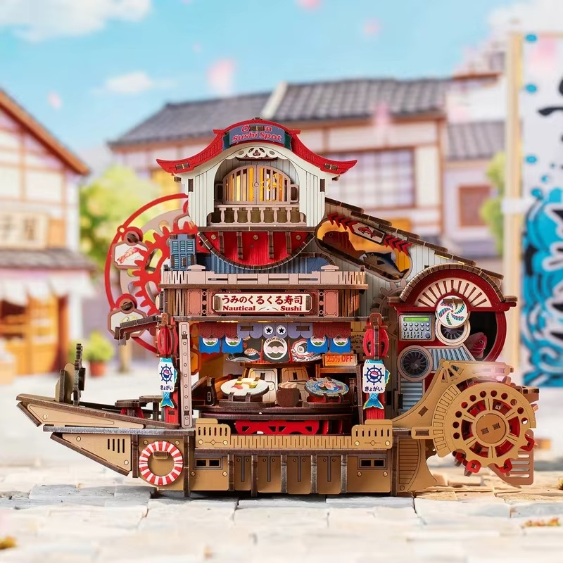 Nautical Sushi 3D Wooden Puzzle Kit - 3D Wooden Puzzle by Extoril