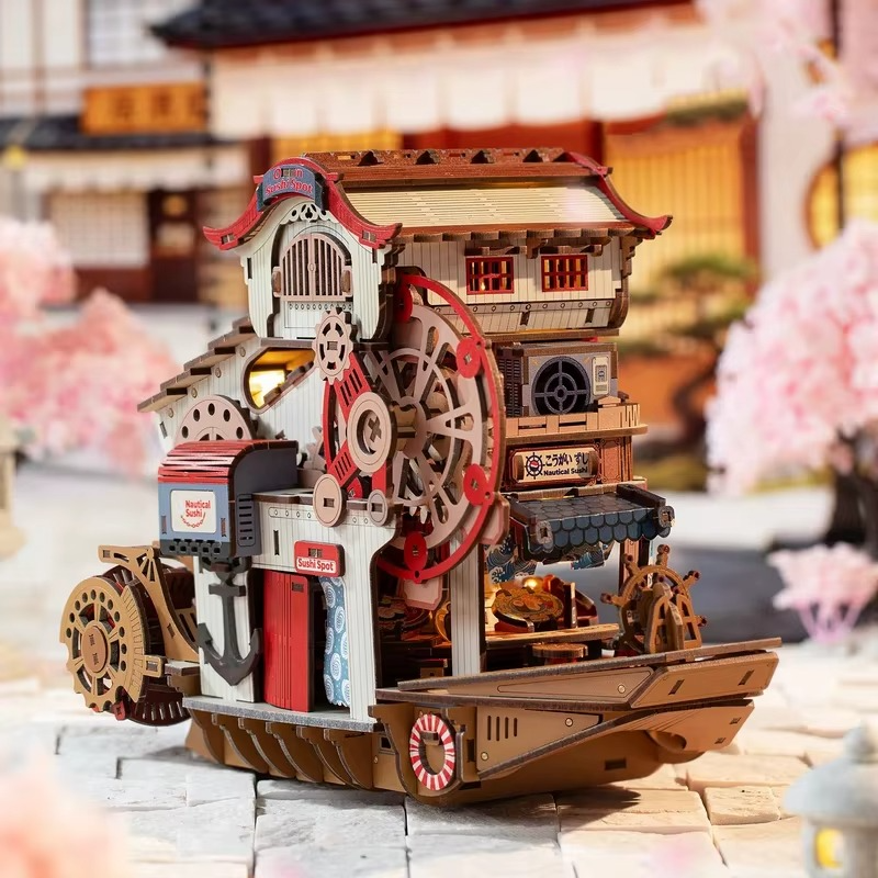 Nautical Sushi 3D Wooden Puzzle Kit - 3D Wooden Puzzle by Extoril