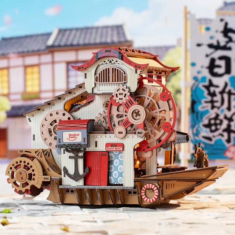 Nautical Sushi 3D Wooden Puzzle Kit - 3D Wooden Puzzle by Extoril