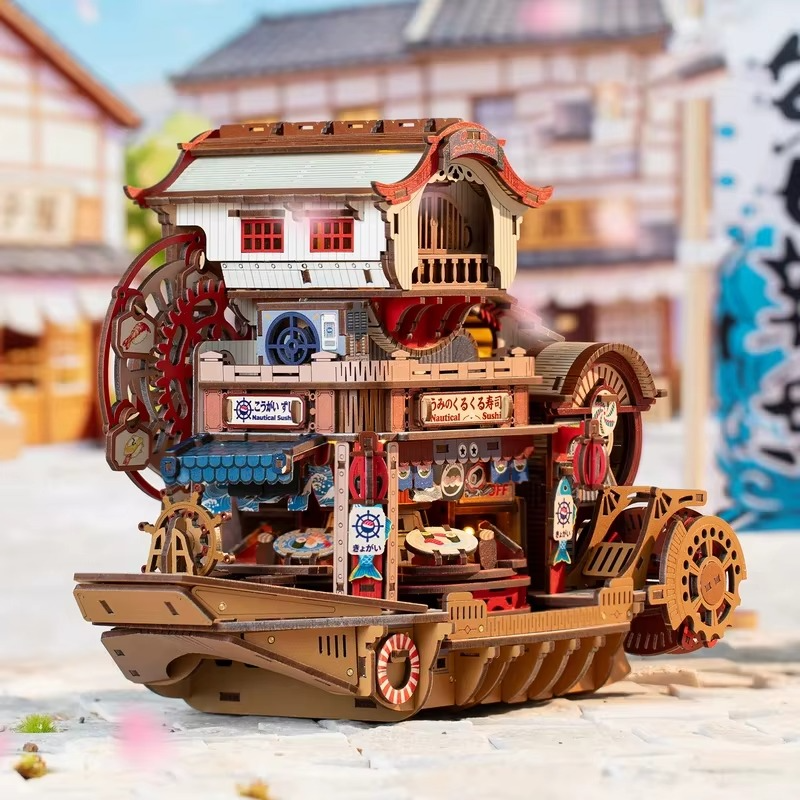 Nautical Sushi 3D Wooden Puzzle Kit - 3D Wooden Puzzle by Extoril
