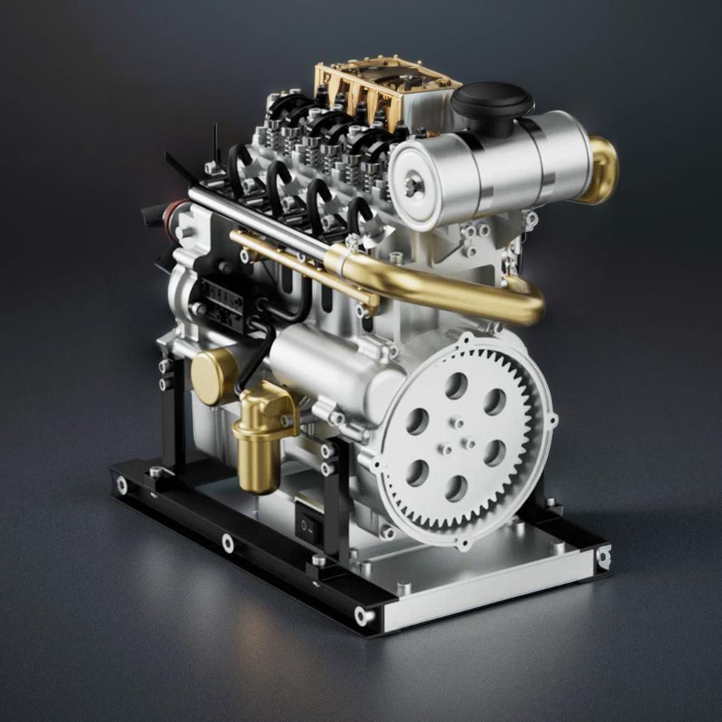 DIY 1/10 Full Metal Mini L4 OHV Inline 4 Cylinder Engine Model Kit that Works - DIY Engine Model by Extoril