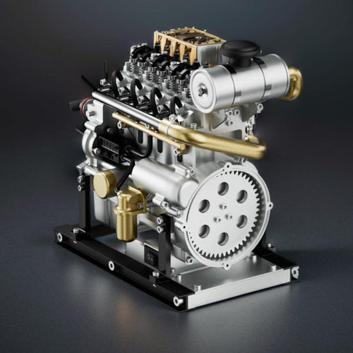 DIY 1/10 Full Metal Mini L4 OHV Inline 4 Cylinder Engine Model Kit that Works - DIY Engine Model by Extoril