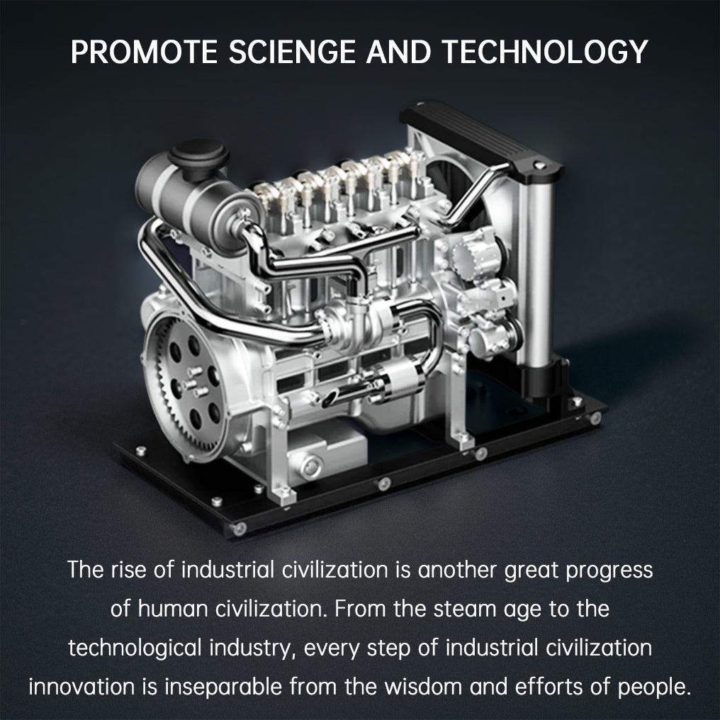 DIY 1/10 Full Metal Mini L4 OHV Inline 4 Cylinder Engine Model Kit that Works - DIY Engine Model by Extoril