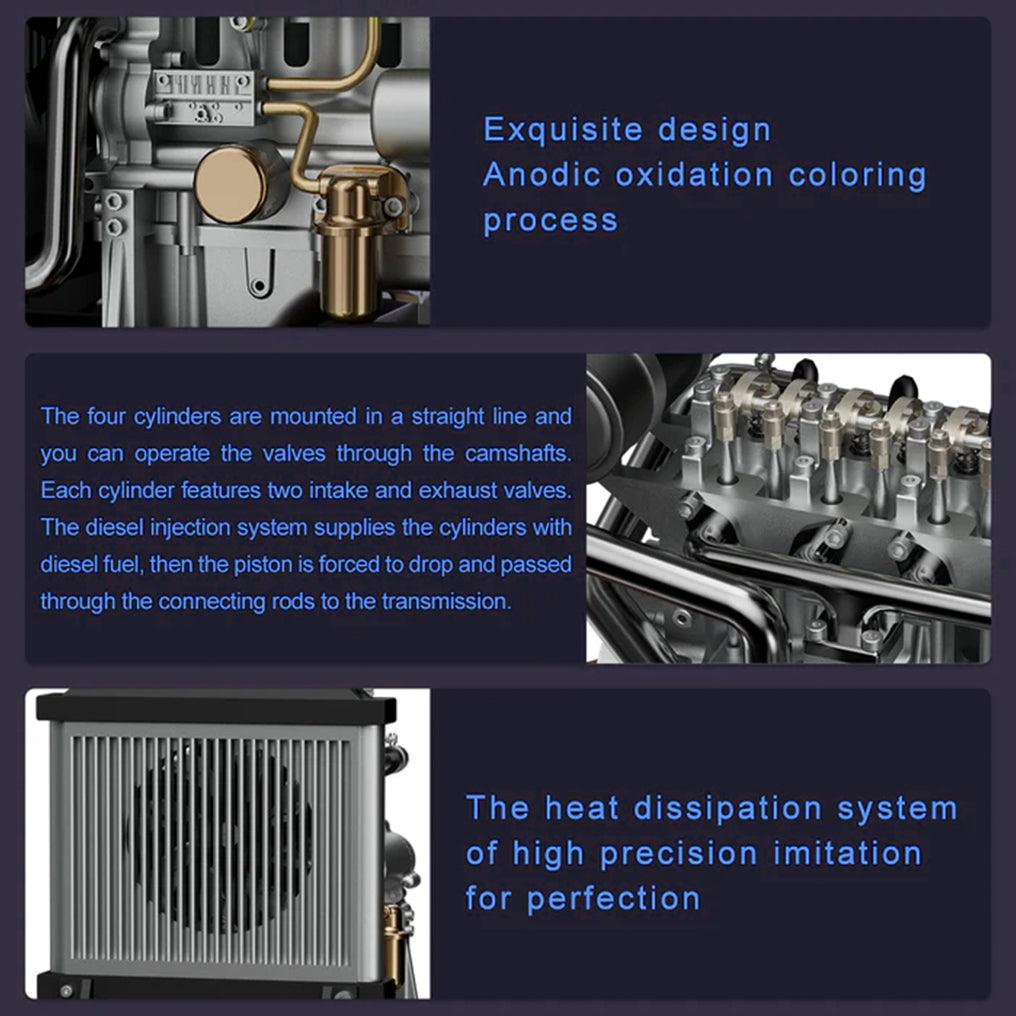 DIY 1/10 Full Metal Mini L4 OHV Inline 4 Cylinder Engine Model Kit that Works - DIY Engine Model by Extoril