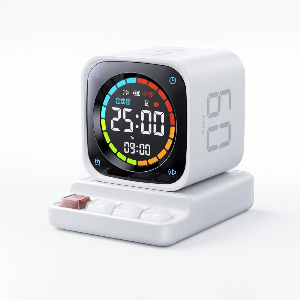Pomodoro Timer Cube with Flip Productivity Countdown Presets - Gadget by Extoril
