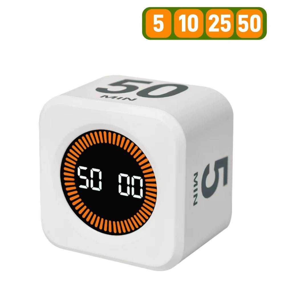 Pomodoro Timer Cube with Flip Productivity Countdown Presets - Gadget by Extoril