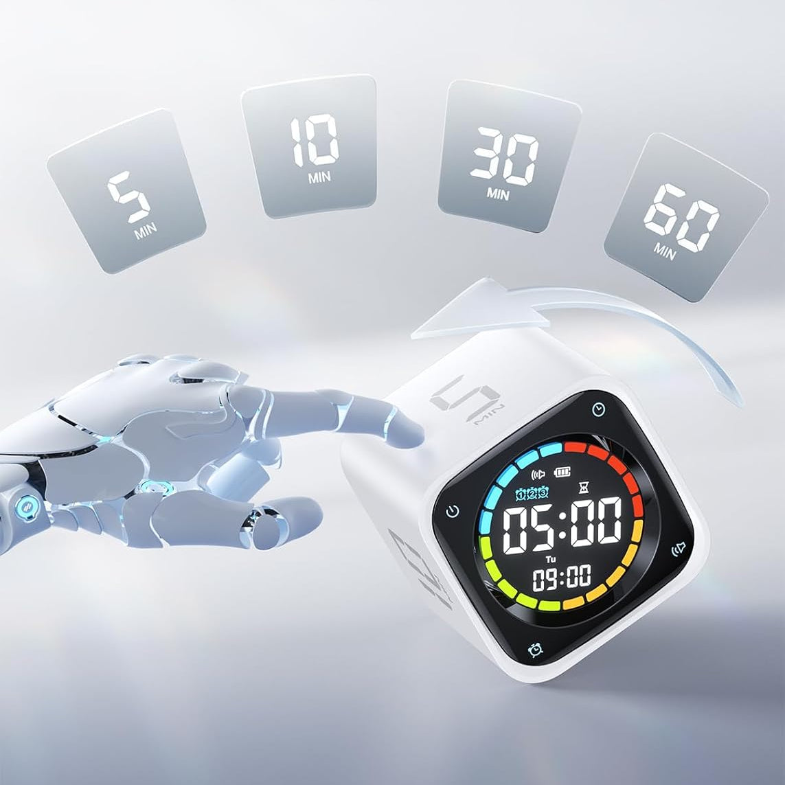 Pomodoro Timer Cube with Flip Productivity Countdown Presets - Gadget by Extoril