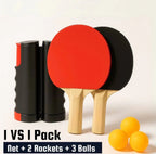 Portable Table Tennis Net Set with Paddles Balls - home decor by Extoril