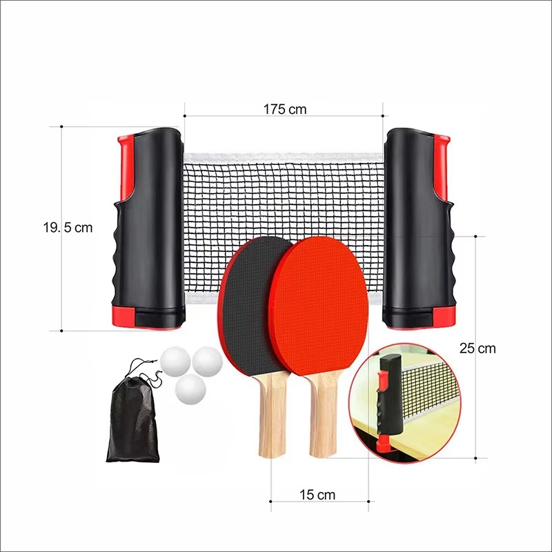 Portable Table Tennis Net Set with Paddles Balls - home decor by Extoril