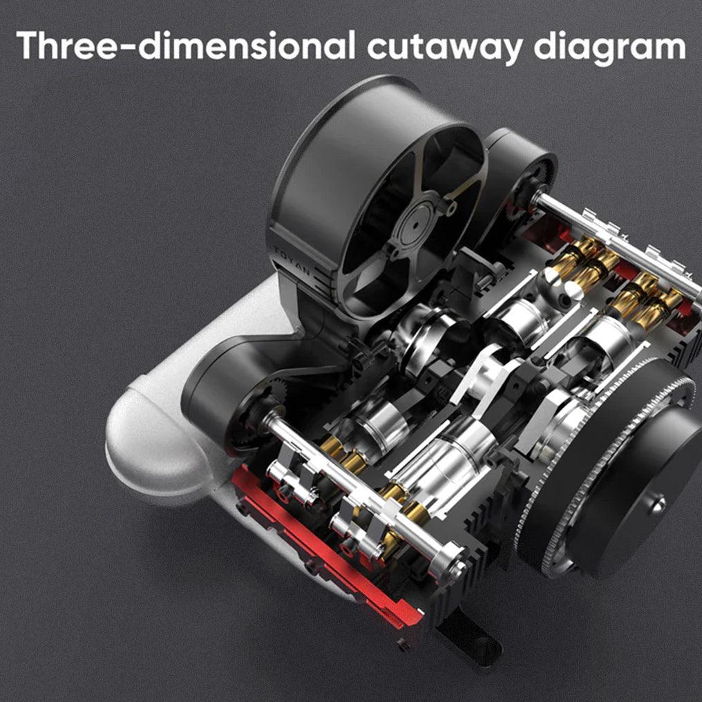DIY 4 Cylinder Four-Stroke 14cc Nitro H4 Engine Model Kit FS-B400 - DIY Engine Model by Extoril