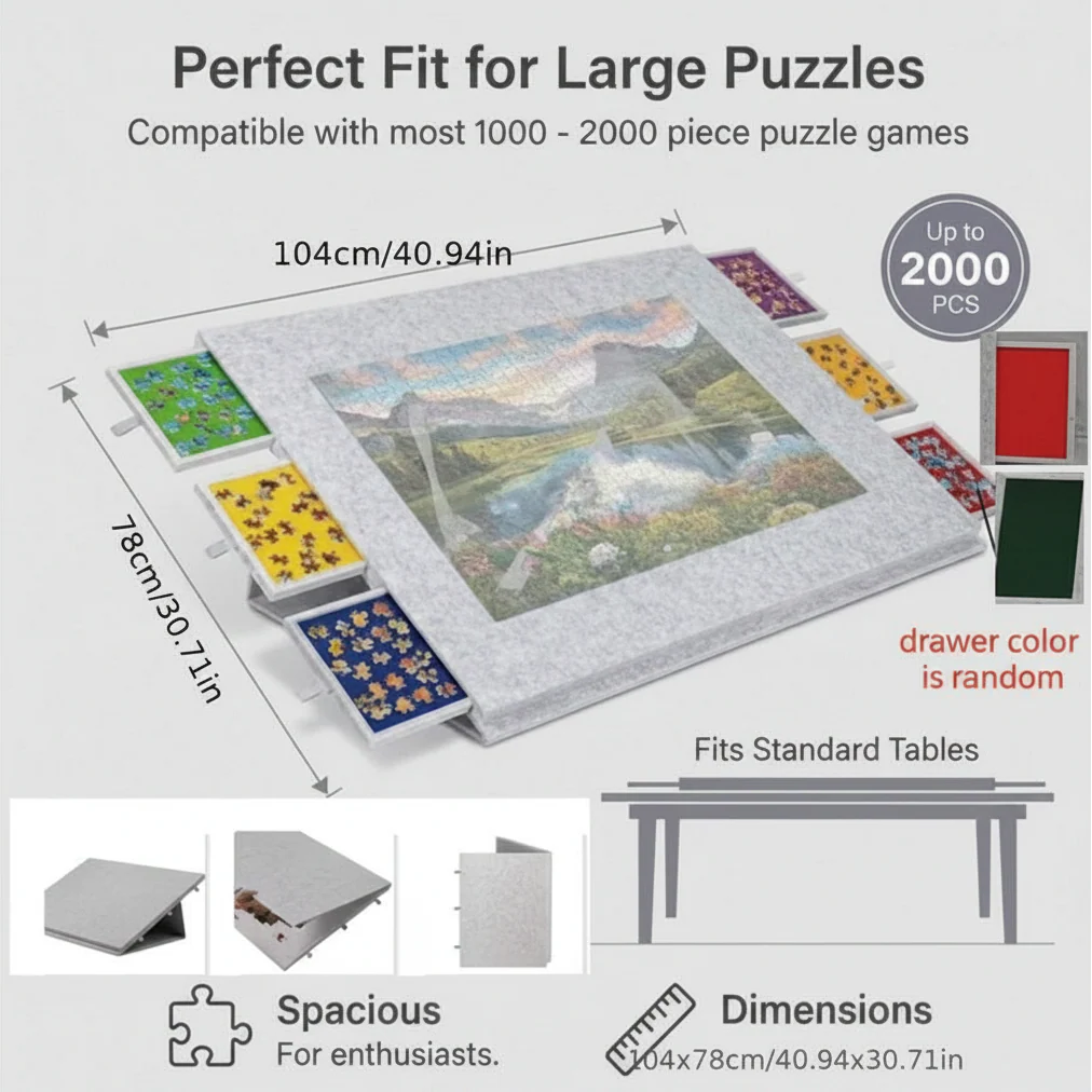 Puzzle Board 2000 Pieces with 6 Drawers - Gadget by Extoril