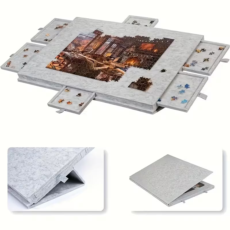 Puzzle Board with Drawers 1500 Piece - 3D Wooden Puzzle by Extoril