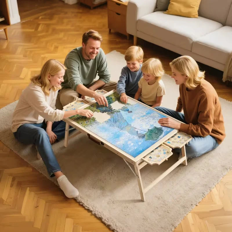 Puzzle Table With Drawers - 3D Wooden Puzzle by Extoril