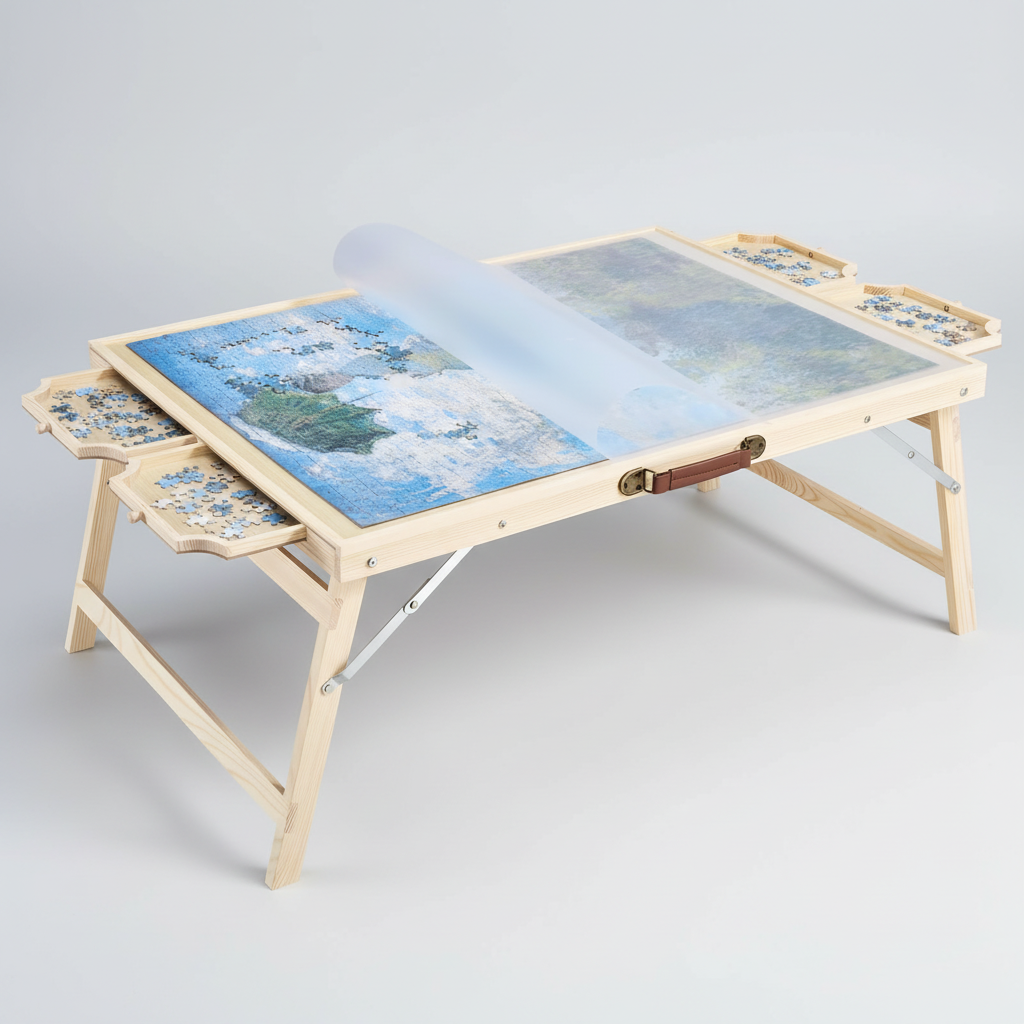 Puzzle Table With Drawers - 3D Wooden Puzzle by Extoril