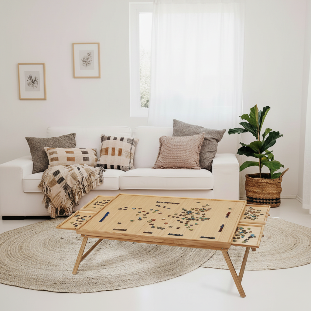 Puzzle Table With Drawers - 3D Wooden Puzzle by Extoril