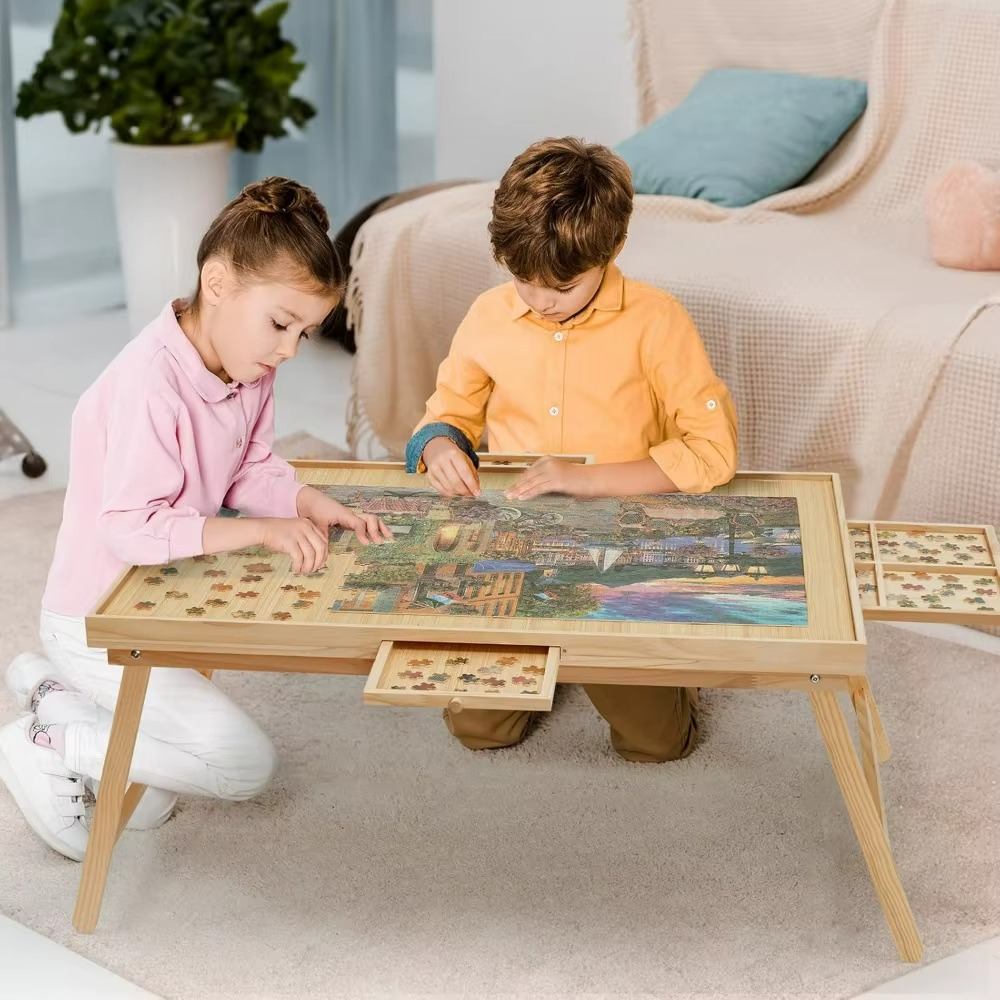 Puzzle Table With Drawers - 3D Wooden Puzzle by Extoril