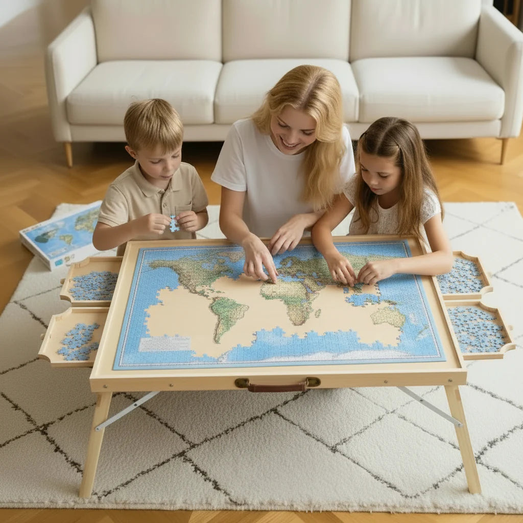 Puzzle Table With Drawers - 3D Wooden Puzzle by Extoril